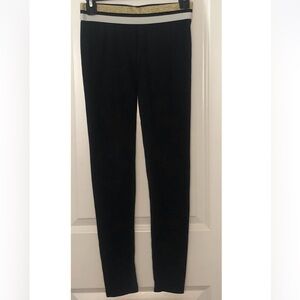 Victoria’s Secret PINK Yoga Pants, Black with Gold and White Waistband, XS